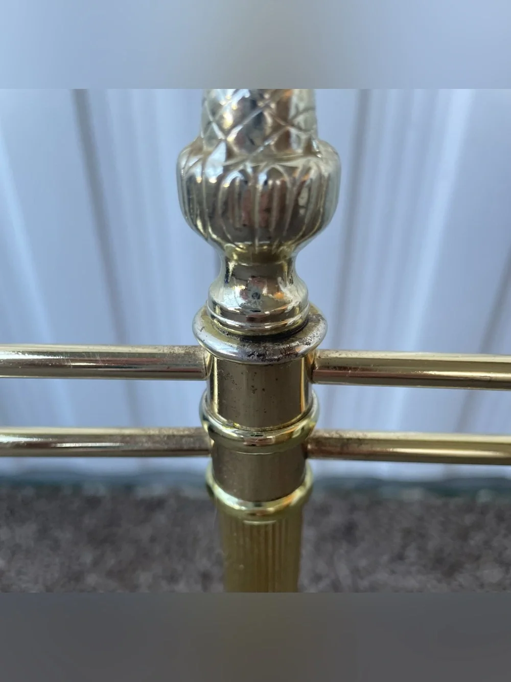 Vintage MCM Brass & Marble Freestanding Swing Arm Hand Towel Holder